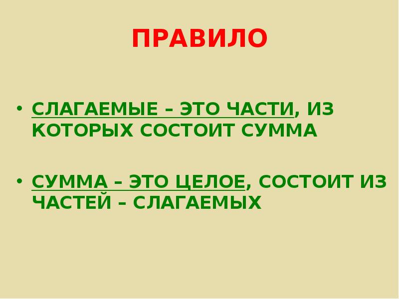 Слагаемые сумма презентация 1 класс школа россии презентация