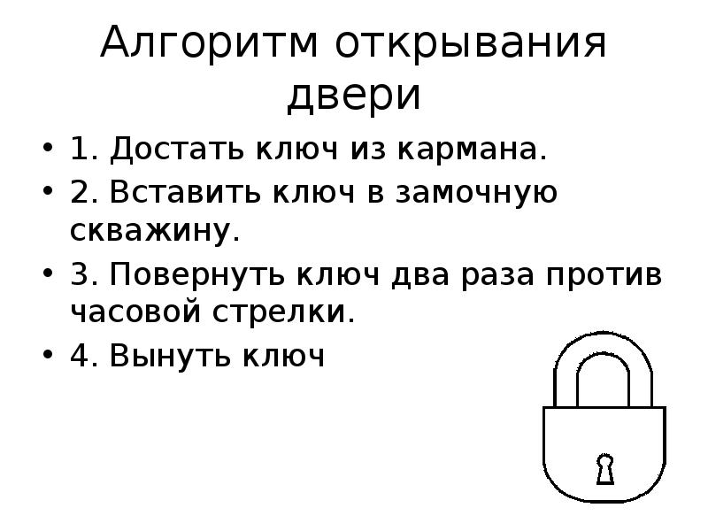 Алгоритм ключа. Алгоритм открывания двери ключом. Алгоритм открытия двери. Составь алгоритм открывания двери. Напишите алгоритм открытия двери.