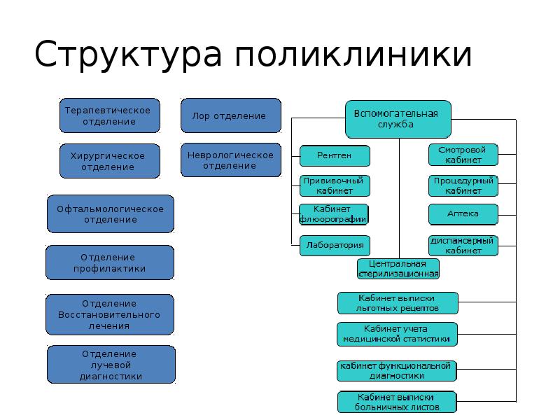 Структура детской поликлиники схема