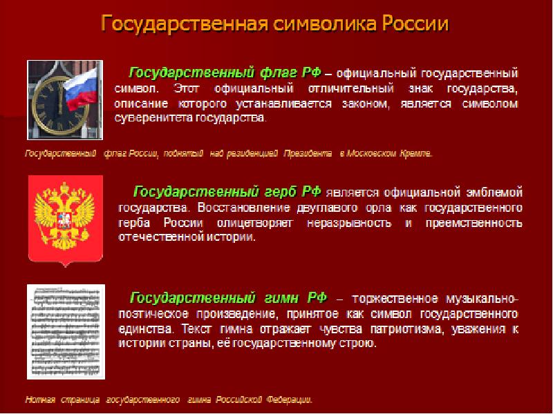 Официальные государственные реестры. Уважение государственных символов РФ. Уважение суверенитета страны это в истории.