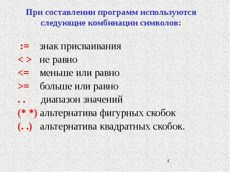 Алгоритмический язык pascal. Знаки в алгоритмическом языке. алгоритмический язык паскаль.