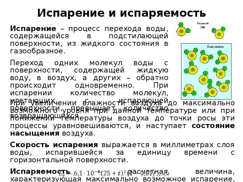 Определение испаряемость. Испарение и испаряемость. Величина испарения. Испарение в естественных условиях. Испарение это в географии.