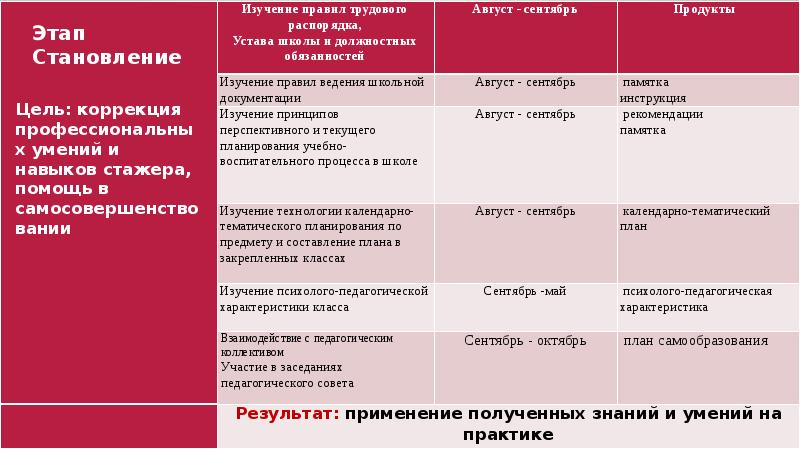 План работы по наставничеству