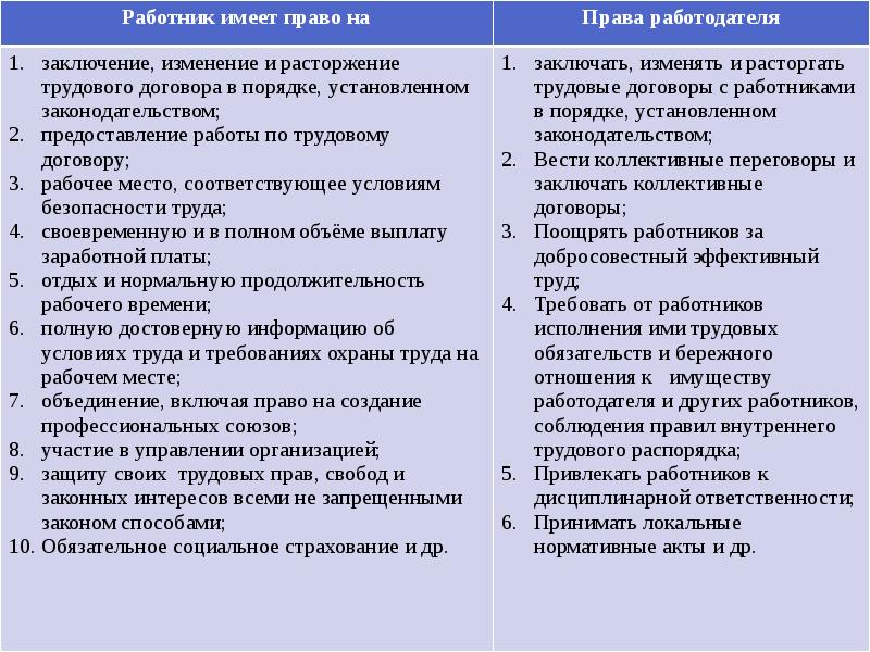 План трудовой договор егэ обществознание