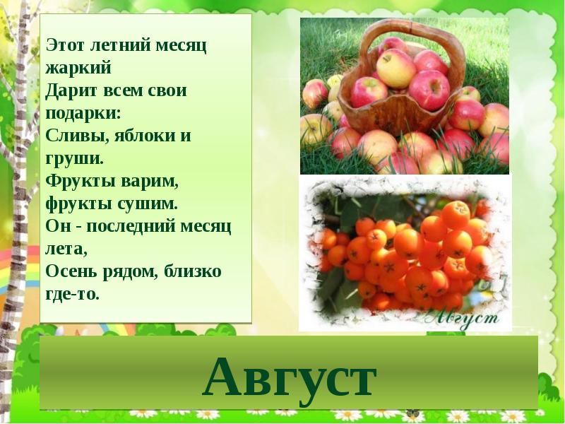 Презентация про август