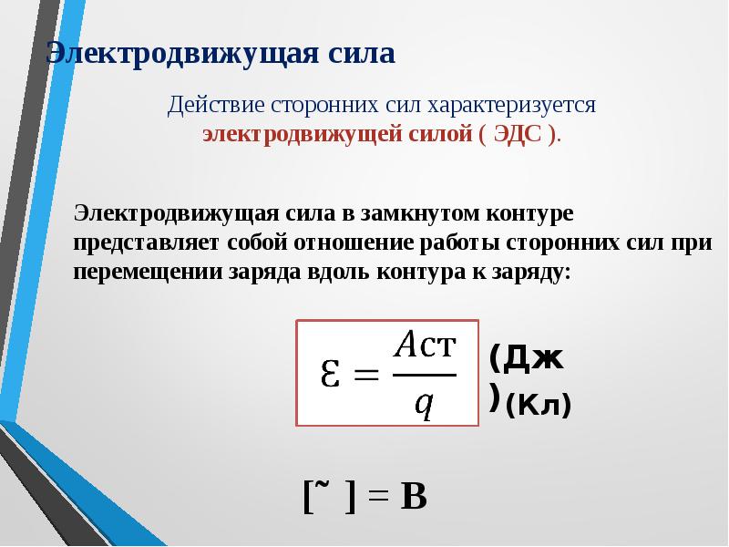 Единица измерения электродвижущей силы