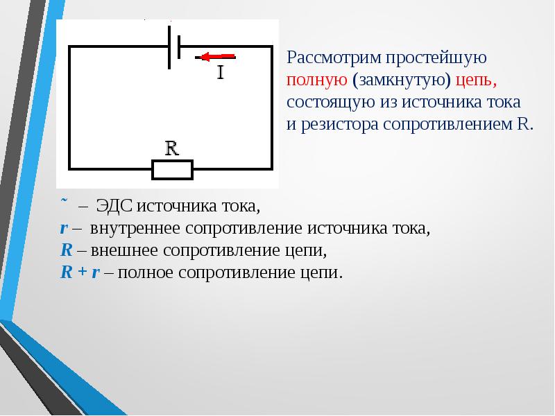 Внутреннее сопротивление источника тока. Внутреннее сопротивление источника тока через ЭДС. ЭДС источника тока для полной цепи.