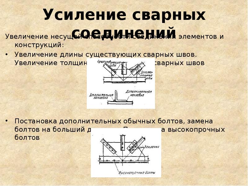 Увеличение принести. Сварное усиление. При увеличении усиления сварного шва. Усиление сварных конструкций. Несущая способность сварного шва.