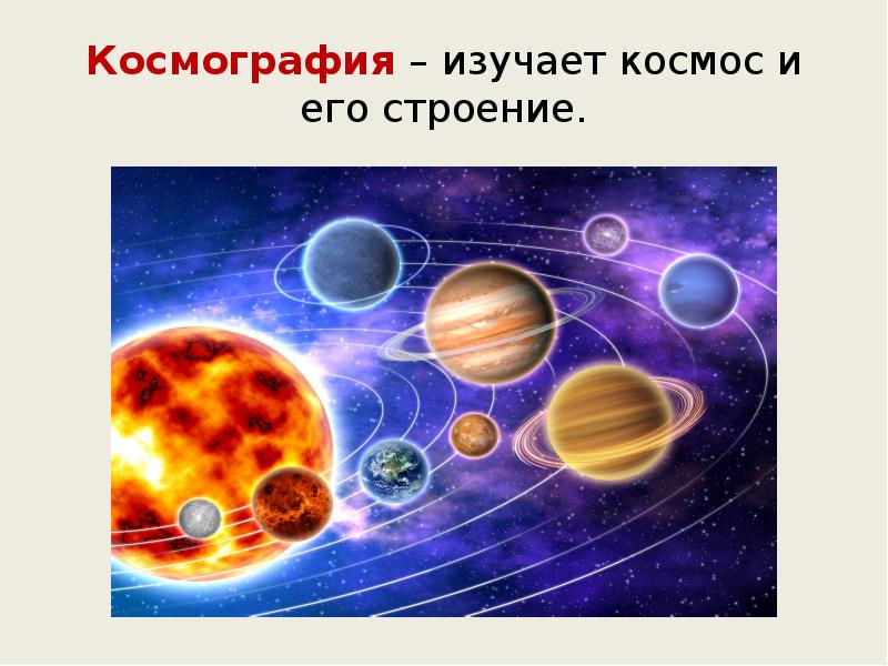 Космография – изучает космос и его строение. Космография – изучает космос и его строение.