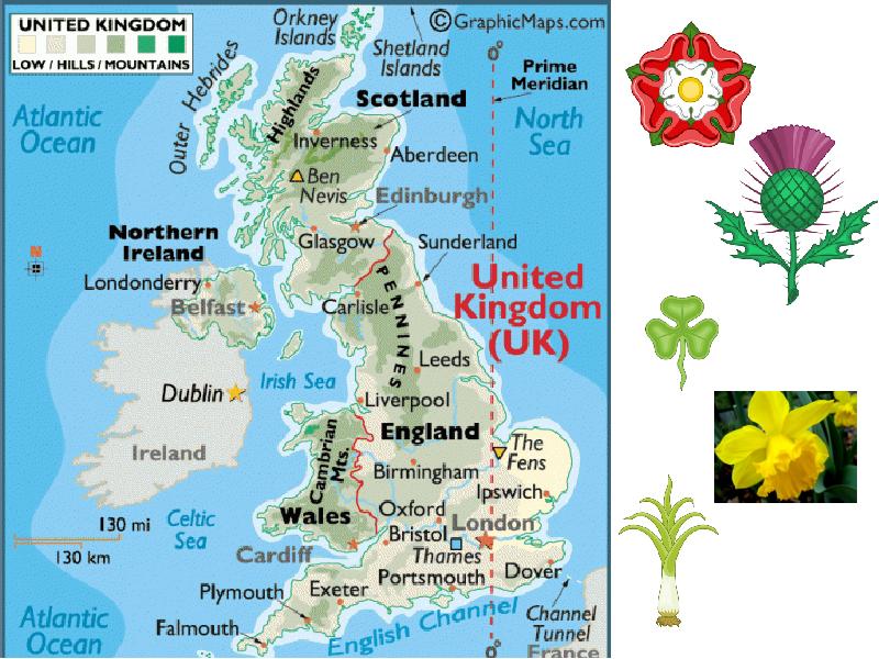 The uk of great britain and northern ireland карта