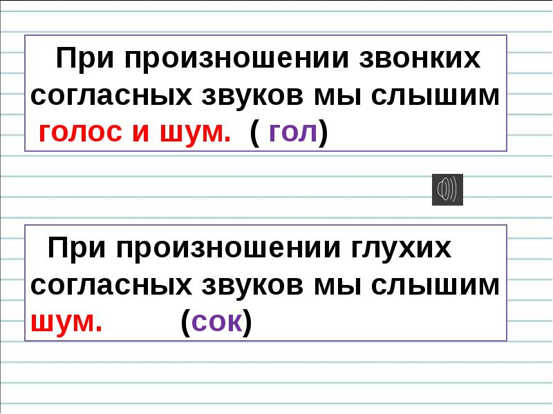 Глухие и звонкие согласные звуки парные глухие и звонкие согласные звуки 1 класс презентация