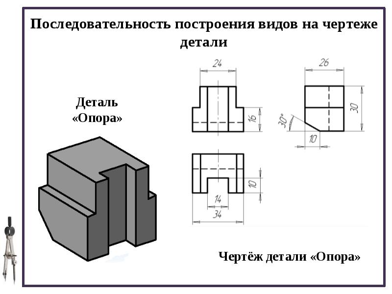 Каким изображением задаются внутренние формы деталей на чертеже