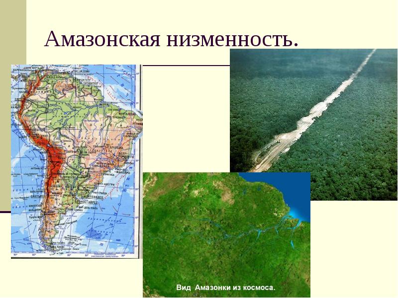 Географическое положение амазонской низменности по плану 6 класс география