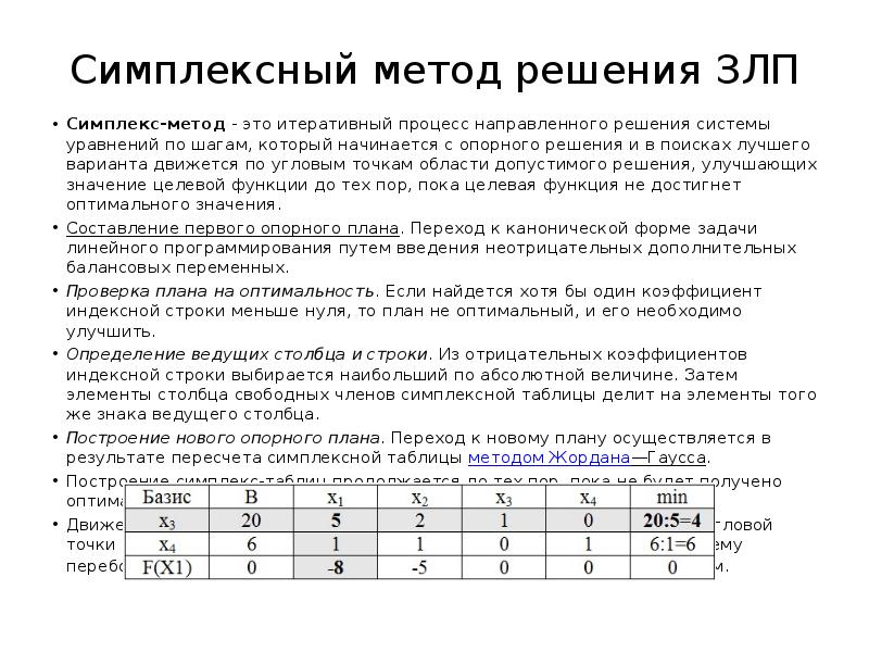 Что называется планом в задаче лп