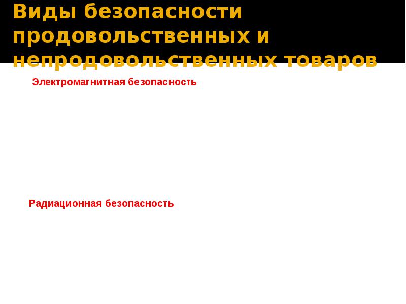 Виды безопасности. Виды безопасности презентация. Виды безопасности продовольственных товаров товары.