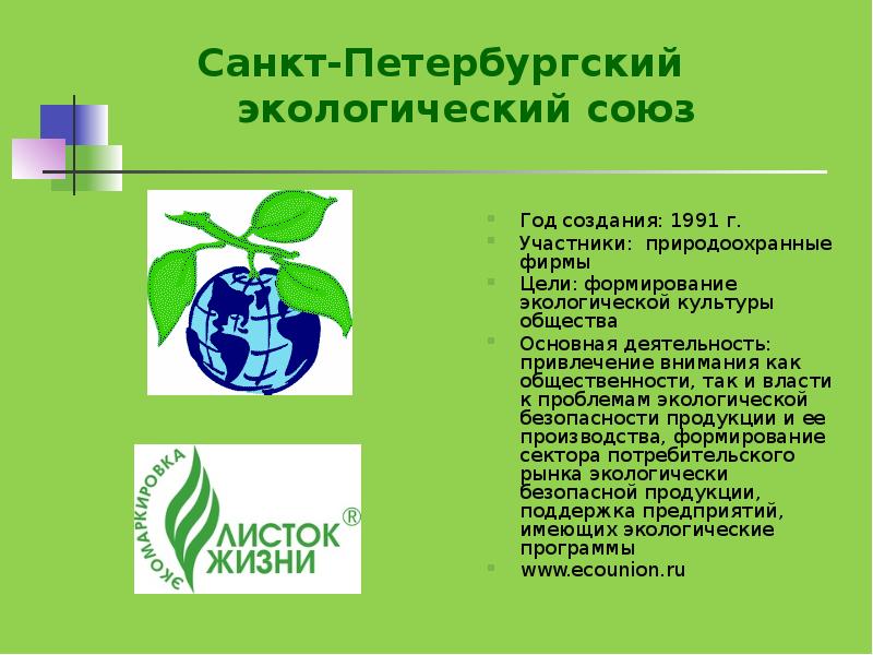 Современная экологическая организация. Экологические организации.