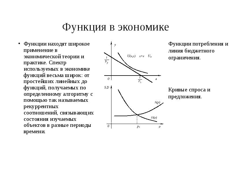 Применение функций в экономике