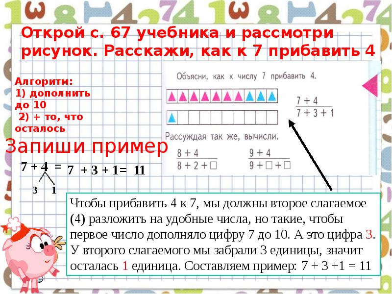 Переход через десяток 1 класс презентация