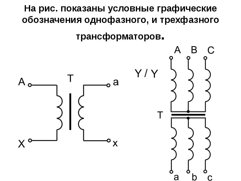 Трансформатор напряжения условное обозначение на схеме