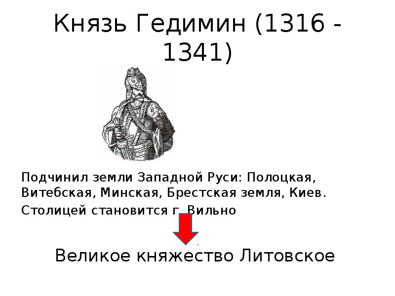 Впишите в схему имена литовских князей витовта гедимина миндовга ольгерда