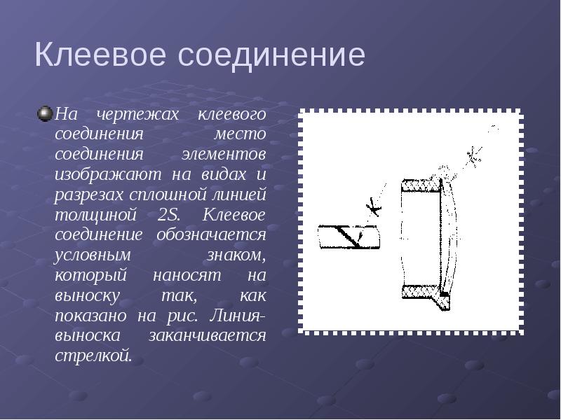 Как обозначается на чертеже клеевое соединение ответ на тест