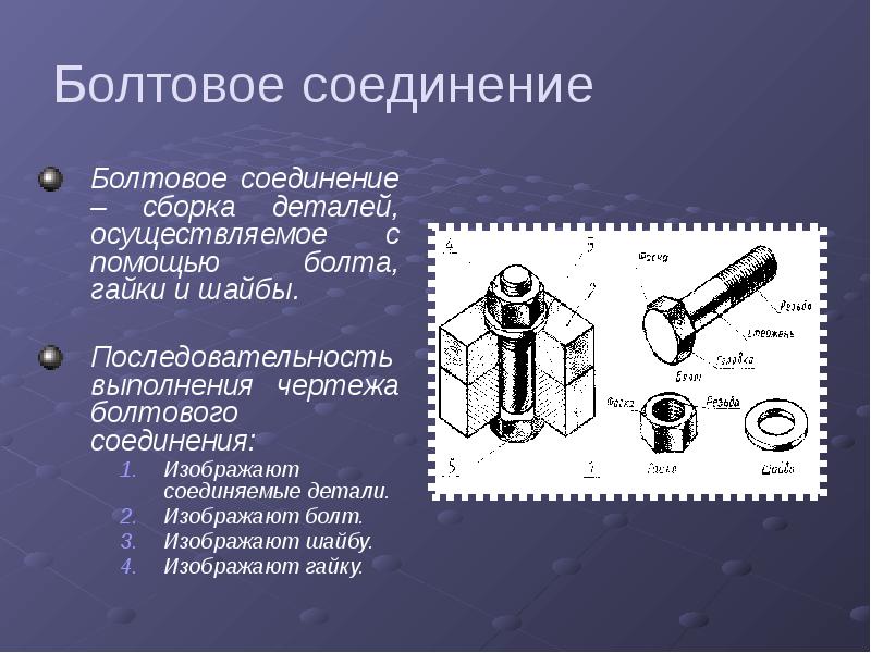 Какие условности используются при выполнении чертежей разъемных соединений