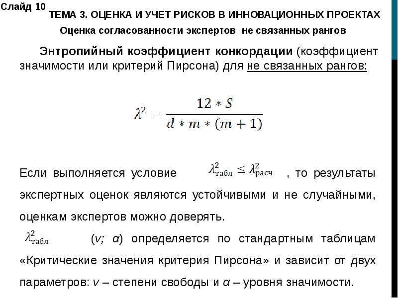 Коэффициент конкордации при проведении экспертизы рисков инновационного проекта показывает