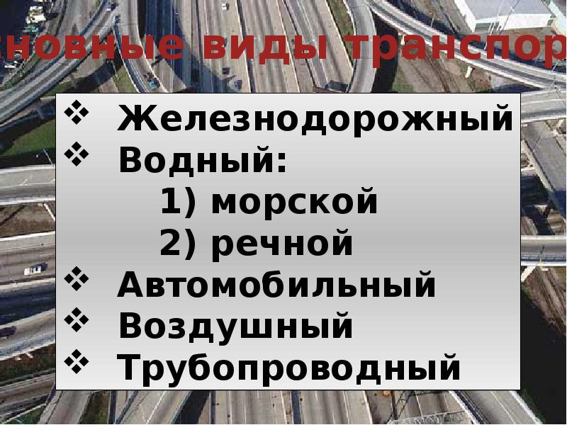 География 10 класс география транспорта мира презентация