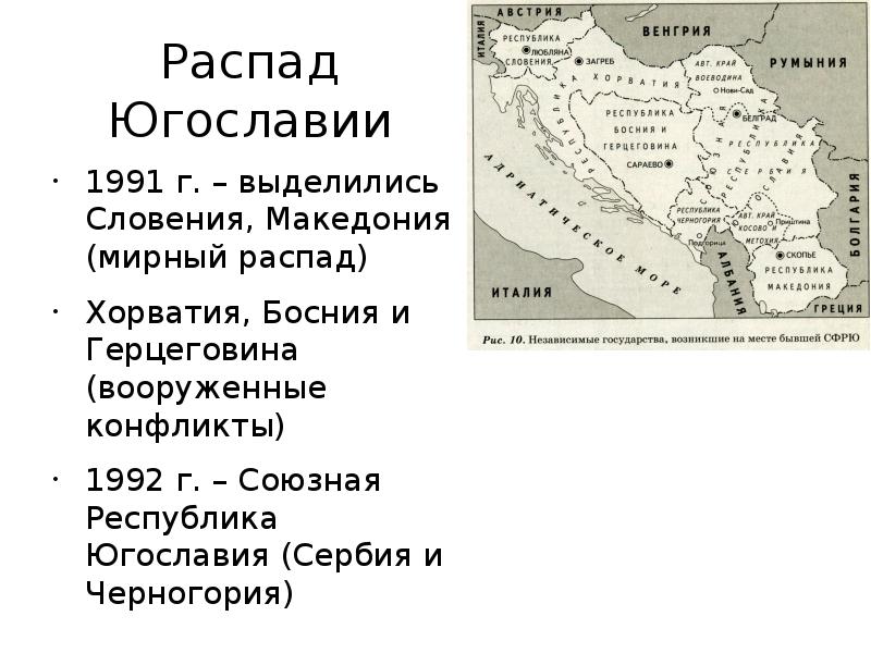 Югославия распад карта