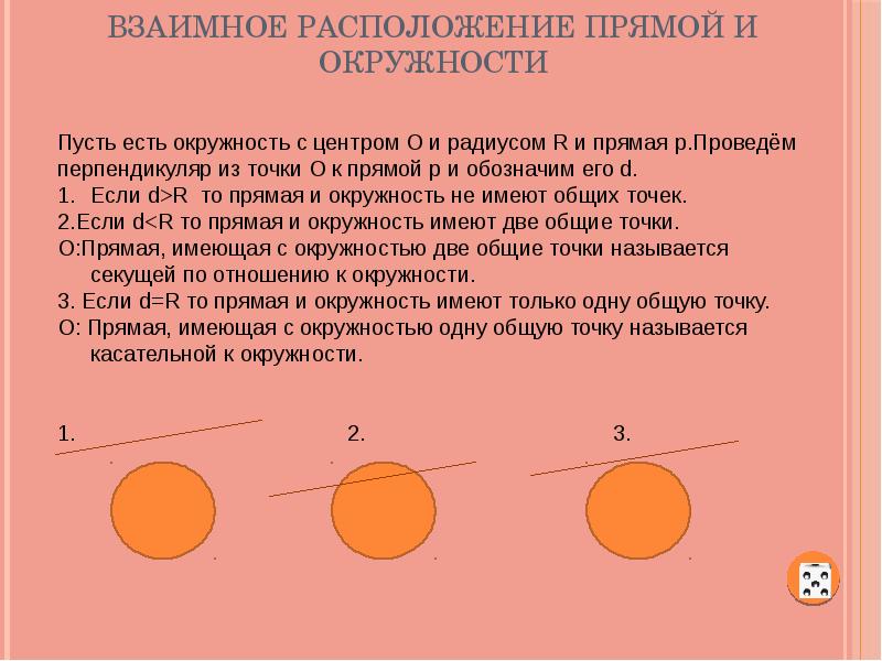 Взаимное расположение окружностей на плоскости