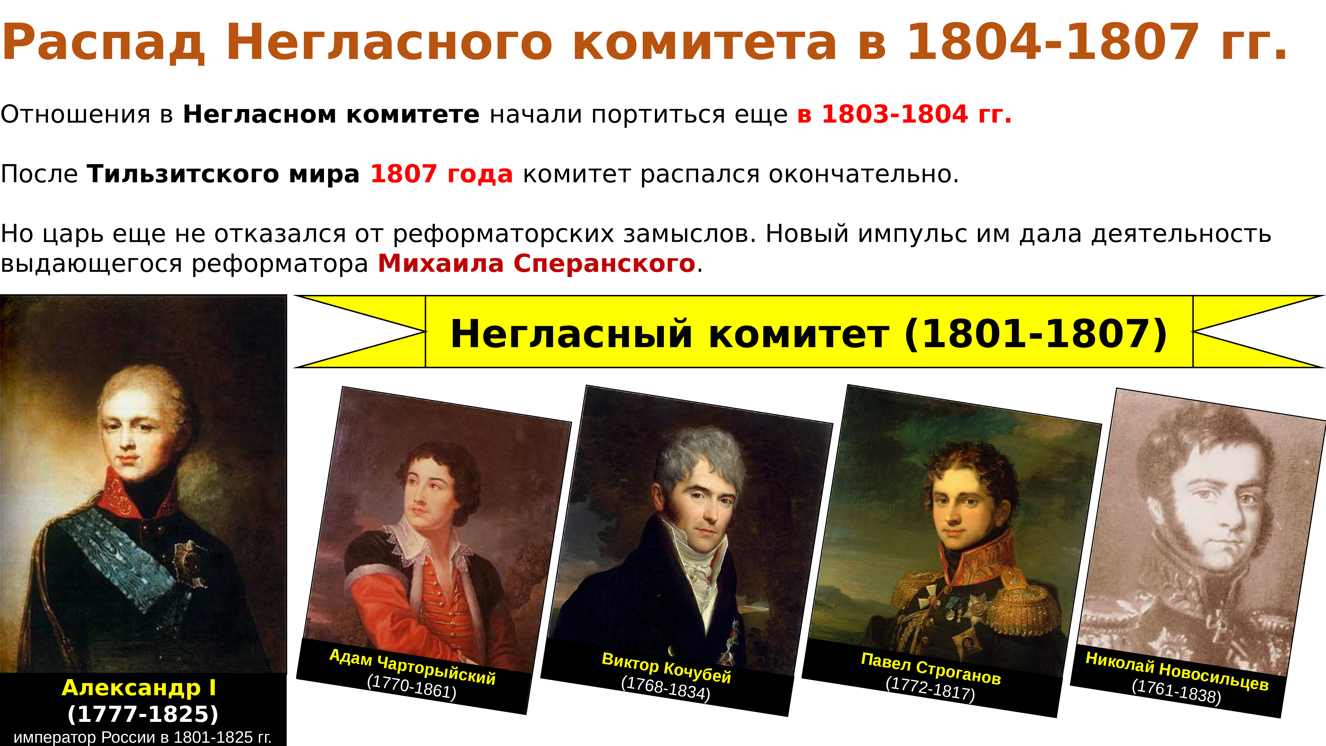 В негласный комитет входили 1. Внешняя политика России 1801-1804. Негласный комитет событие.