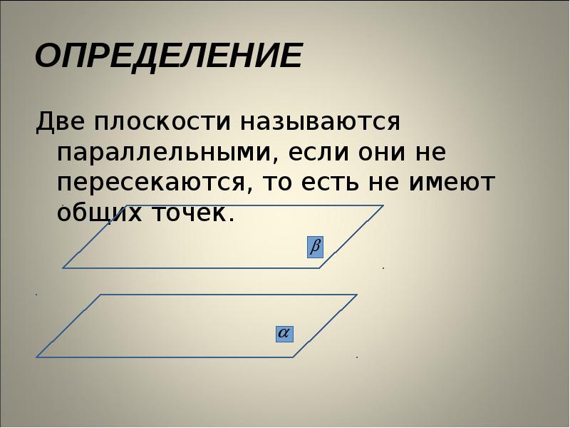 Две плоскости параллельны если они