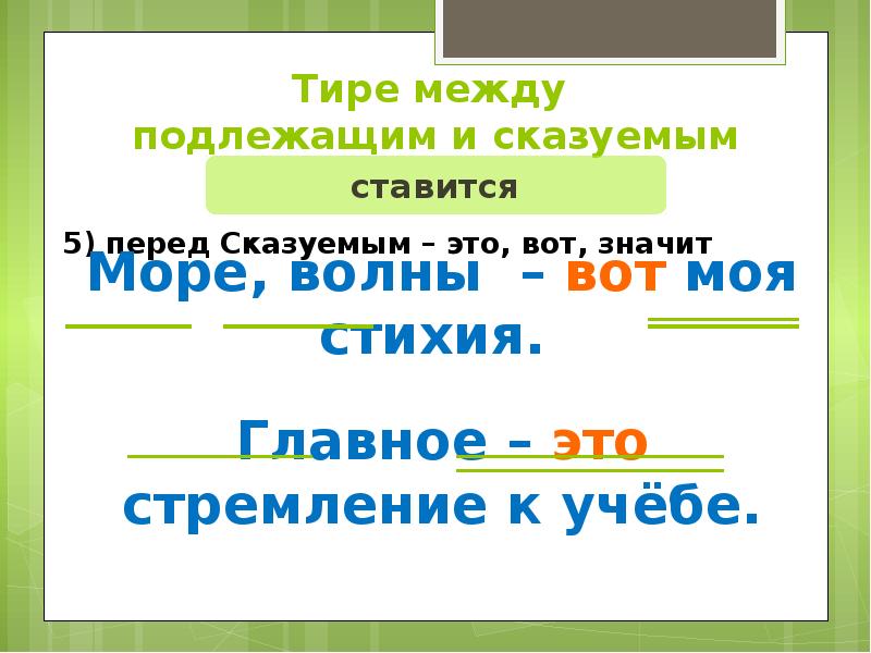 Тире между подлежащим и сказуемым 5 класс презентация