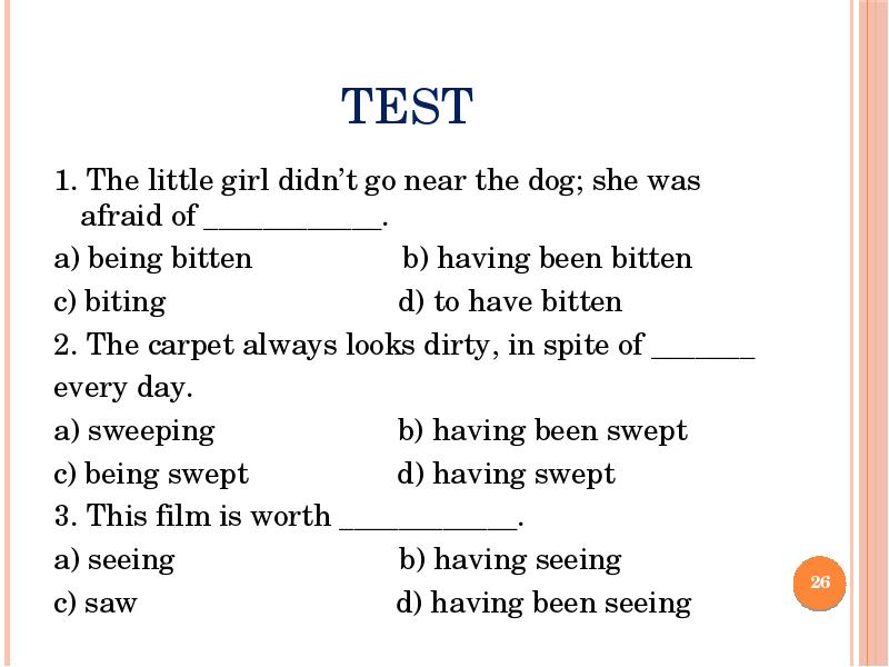 Non finite forms of the verb презентация