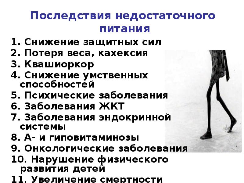 В чем недостаток древнейшего. Последствия недостаточного питания. Последствия недоедания. Недостаточное и избыточное питание последствия.