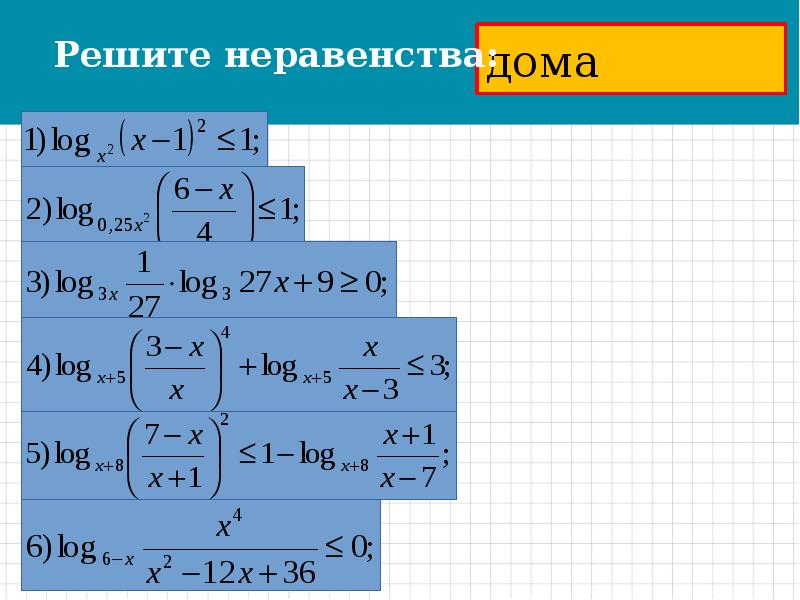 Решение логарифмических неравенств методом рационализации презентация