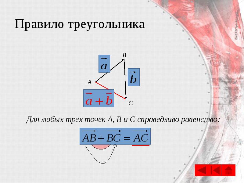 Правило треугольника Правило треугольника
