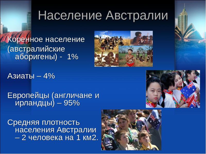 Население австралии презентация 7 класс география