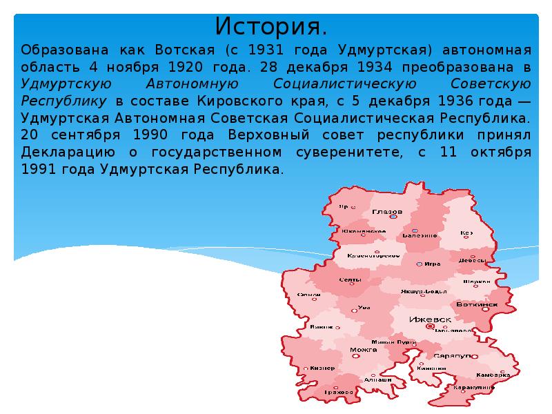 Города удмуртии презентация для начальной школы