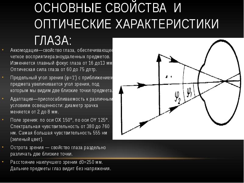 Характеристика глаз