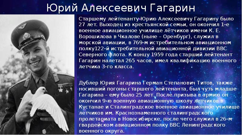 Юрий гагарин проект введение