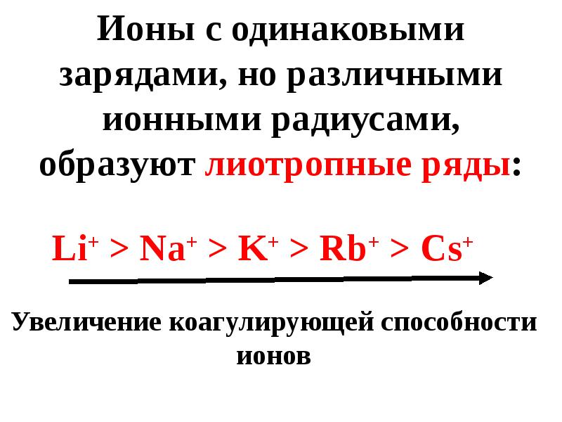 Ряд ионов. Лиотропные ряды коагулирующей способности ионов. Лиотропные ряды гофмейстера. Лиотропные ряды ионов. Лиотропные ряды коагуляции.