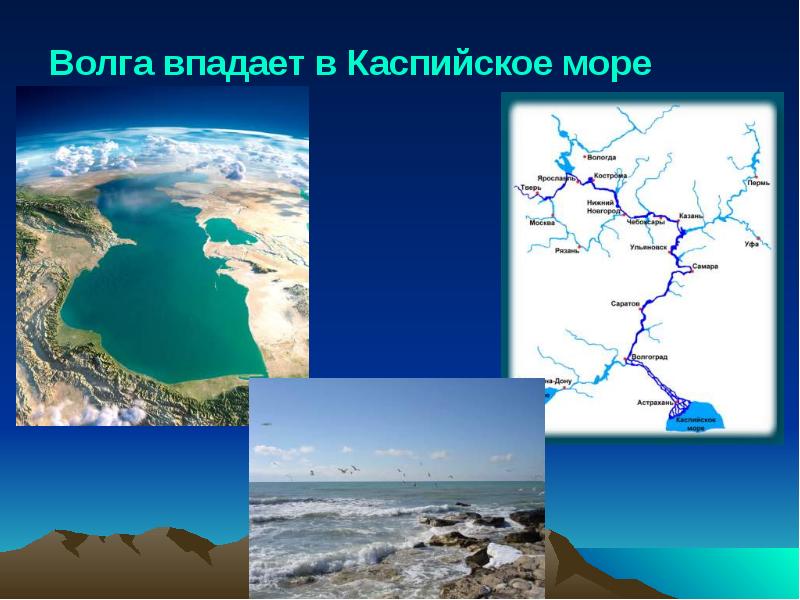 Волга впадает в Каспийское море Волга впадает в Каспийское море