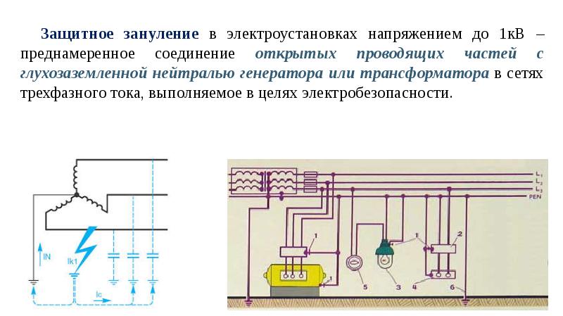 Защитное зануление презентация