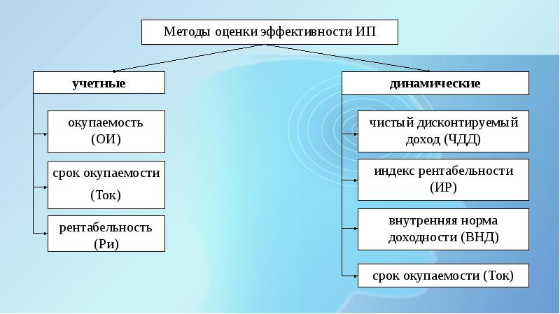 Виды эффективности проекта включают