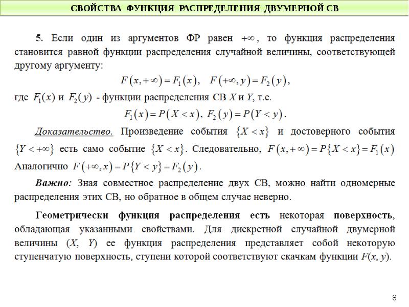 Функция распределения случайной величины презентация