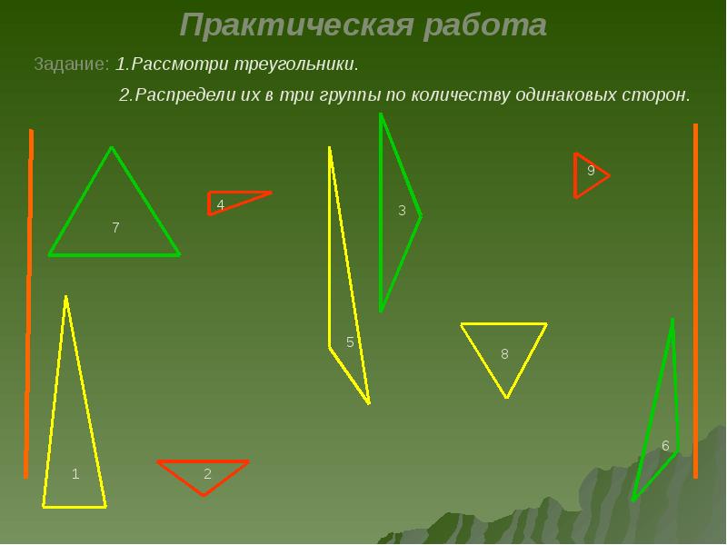 План конспект урока по математике 3 класс виды треугольников