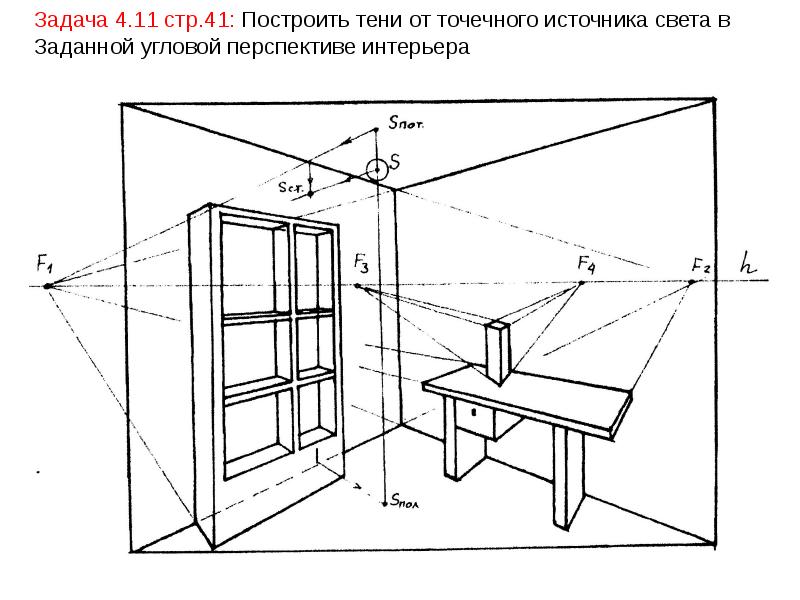 Чертеж комнаты в проекции