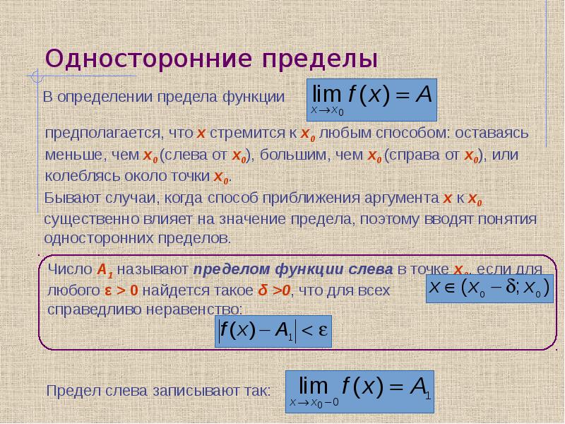 Функции предел функции презентация