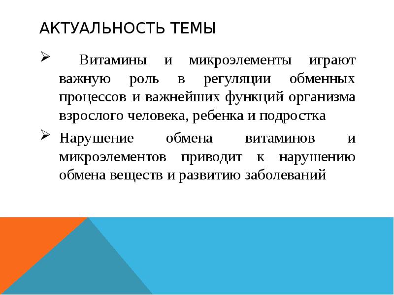 Актуальность проекта витамины